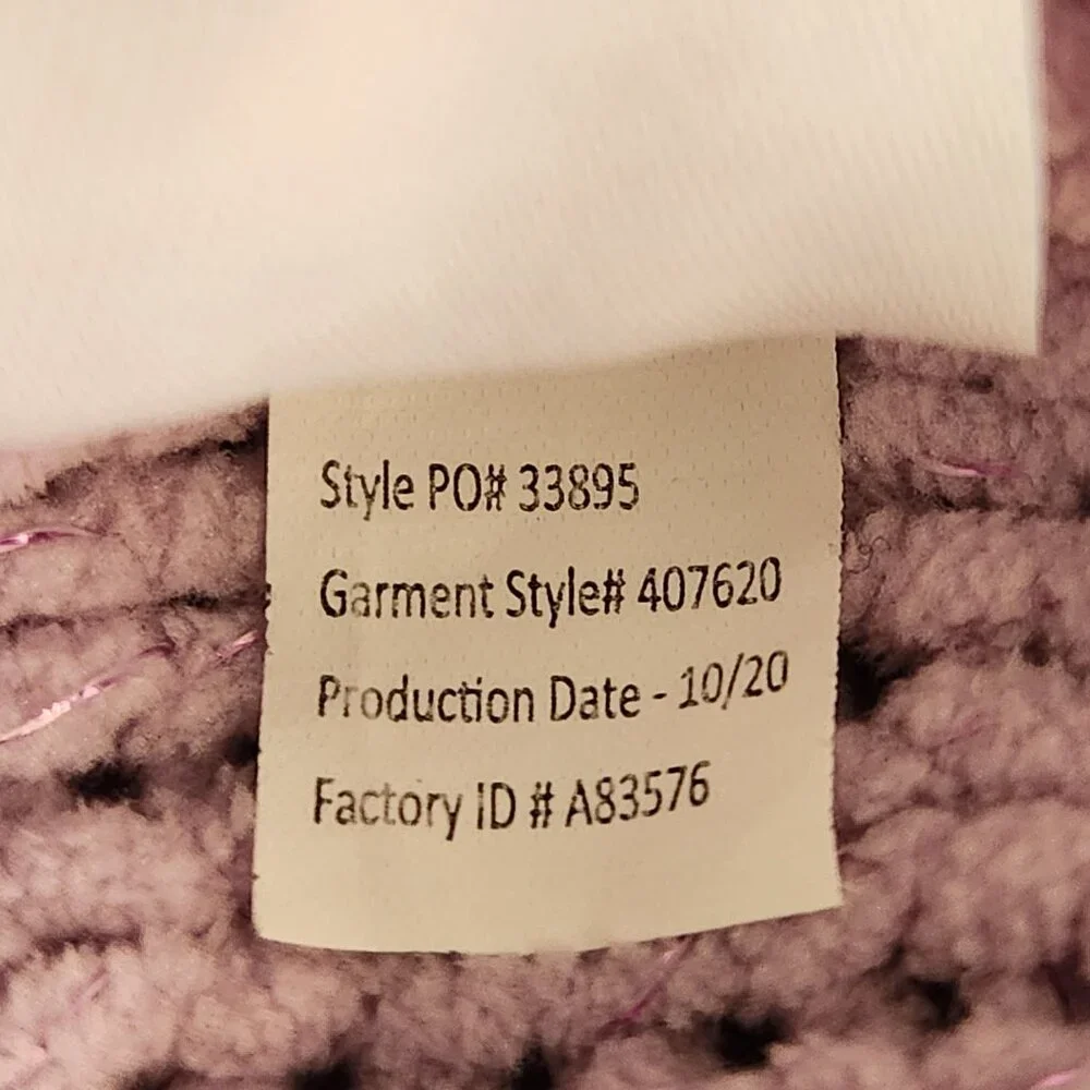 Justice Girls Knitted V-Neck Purple Cropped Sweater w/ Hood
